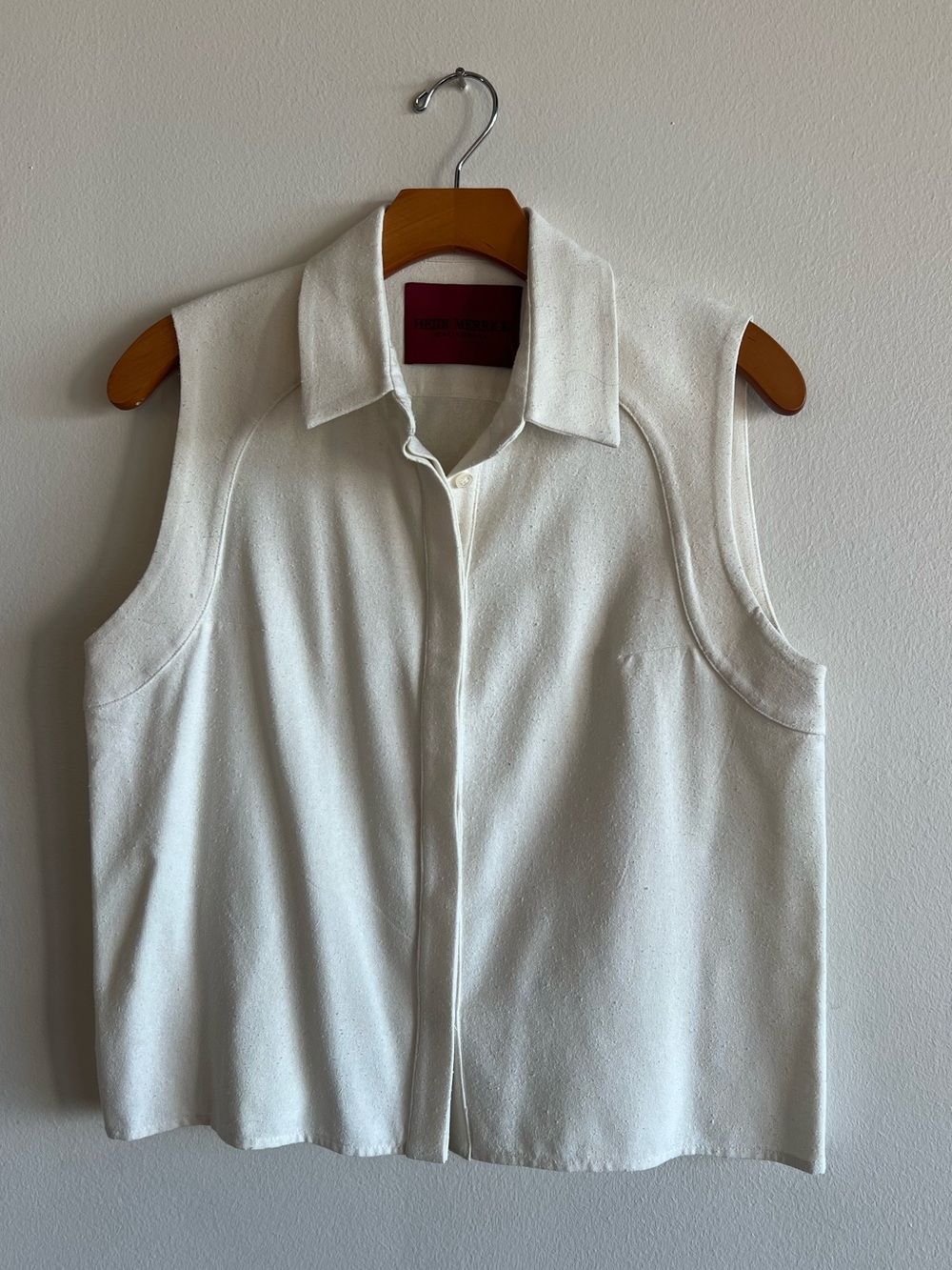 Heidi Merrick Rosie Top- ivory silk noir- S- NWOT